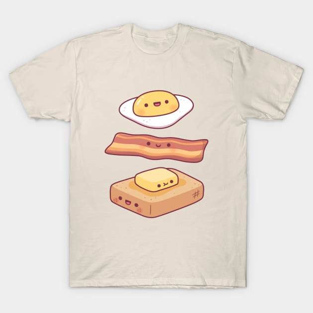 Cute Egg Bacon Butter And Toast Breakfast T-Shirt by rustydoodle